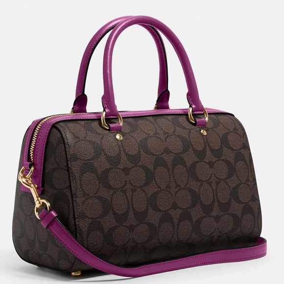 NWT Coach Rowan Satchel in signature Canvas - Picture 5 of 12